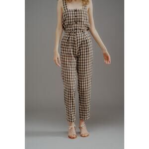 Rita Row EUC Brown Gingham Cotton Blend Bonj Trousers Pants S